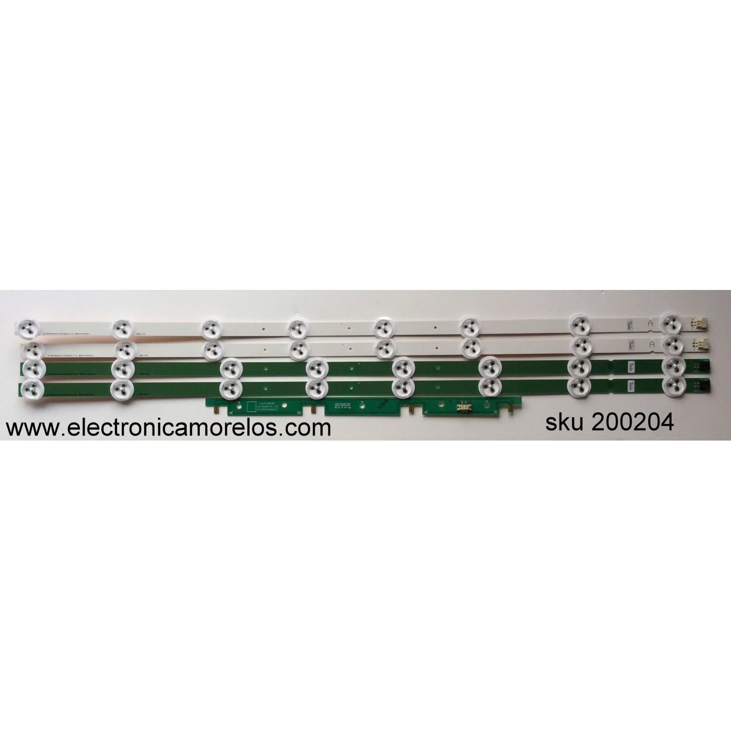 KIT DE LED´S PARA TV (4 PIEZAS) VIZIO 6916L-1111A / 6916L-1112A / 6637L-0018A / PANEL LC320DXE (JF)(R1) / MODELOS E320-A0 LAEKNLEP / E320-A0 LAQKNLEN / E320I-A0 LAEKNLFP / E320-A0 LAEKNLEN / E320I-A0 LAEKNLAP / TC-L32B6